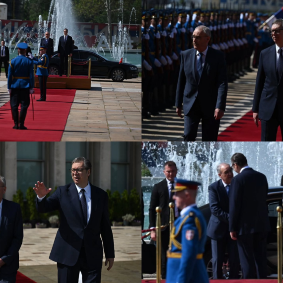 Vučić ugostio švajcarskog predsednika Parmelana; Svečani doček sa državnim počastima ispred Palate Srbija FOTO