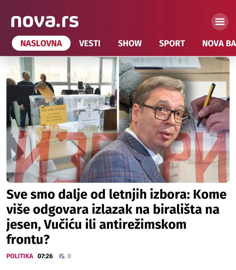 Blokaderima sad nikako ne valjaju izbori; Vučiću, ne raspisuj ni na leto, ni na jesen