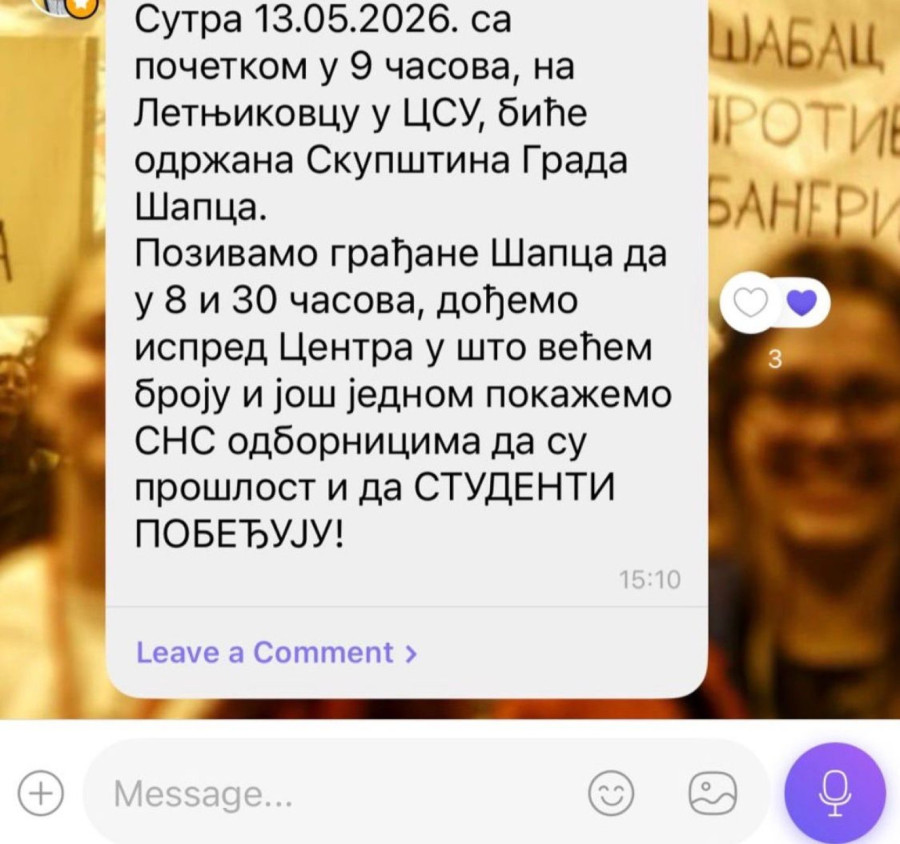 Propao još jedan skup blokadera: Pozvali ceo Šabac, a došlo im troje ljudi FOTO