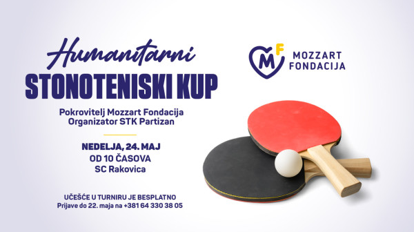 Humanitarni stonoteniski kup: Fondacija Mozzart i STK Partizan u znaku sporta i solidarnosti