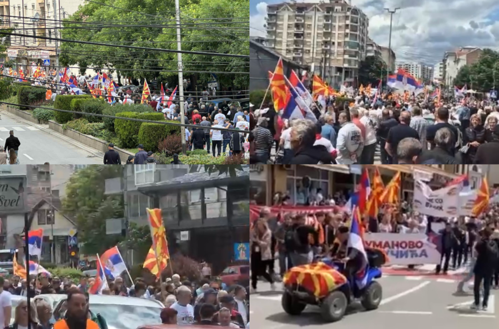 Veličanstveni prizori u Kumanovu: 2.000 ljudi na skupu podrške Vučiću; Vijore se zastave" FOTO/VIDEO