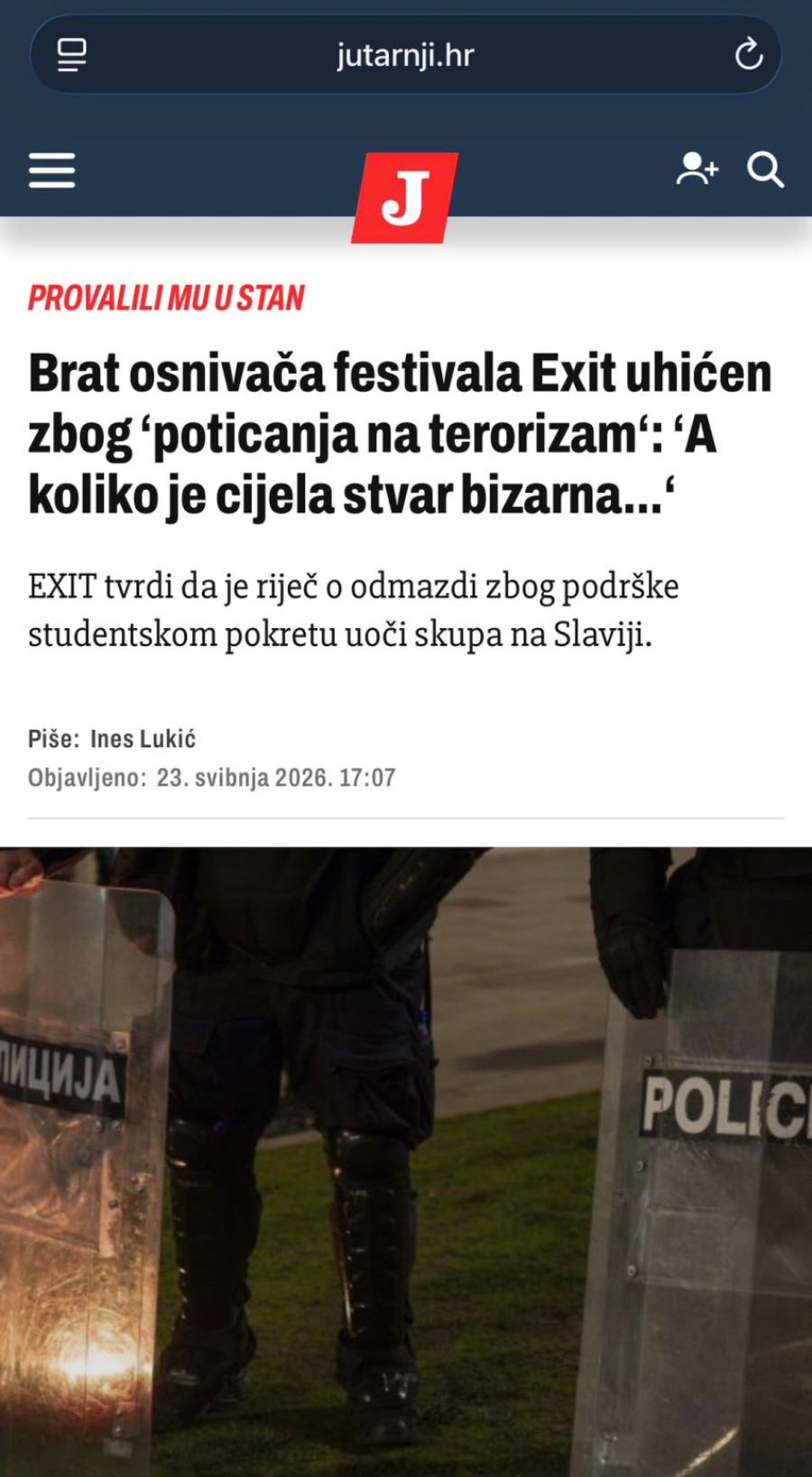 Hrvati stali u odbranu uhapšenog blokadera: Hapšenje je omazda zbog podrške protestima FOTO