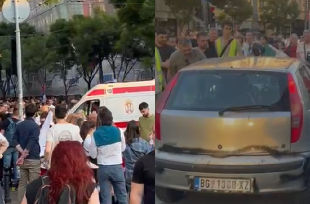 Brutalno nasilje: Blokaderi demolirali auto sugrađaninu; Blokirali prolaz Hitnoj pomoći VIDEO