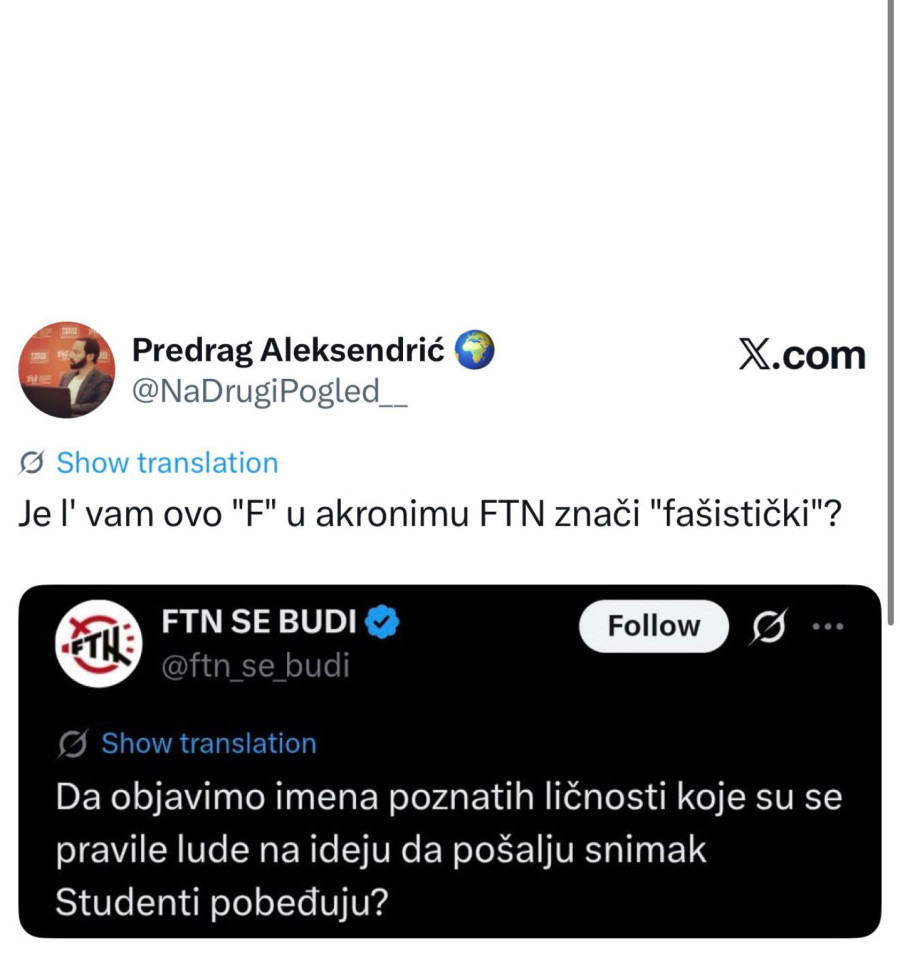 Opozicioni novinar poručio plenumašima: Vi ste fašisti