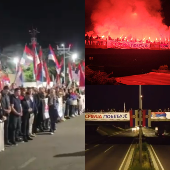 Veličanstven doček Vučića iz Kine; Zapaljene baklje, razvijene trobojke; Čulo se: "Aco, Srbine" FOTO/VIDEO