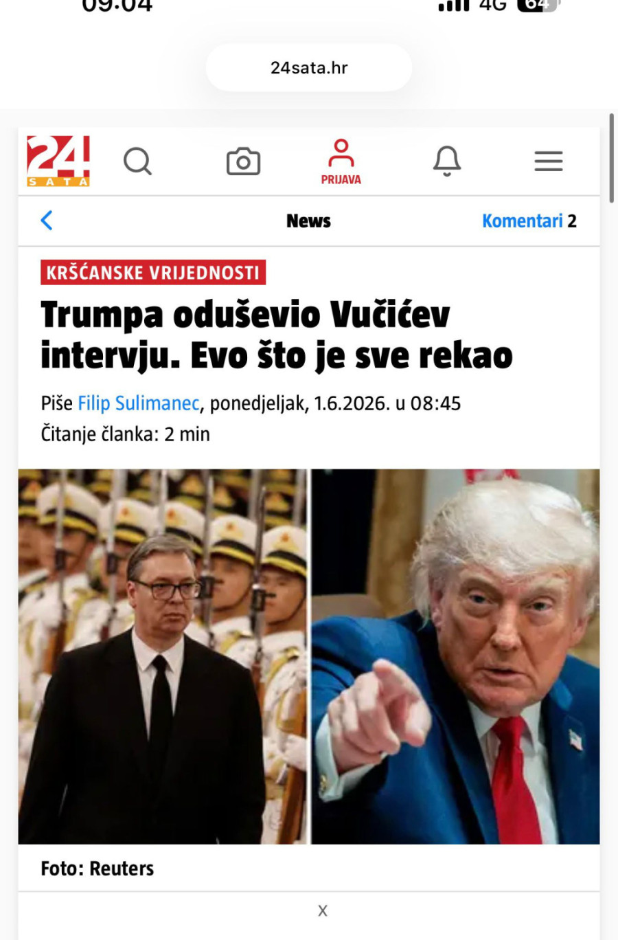 Tramp i Vučić vest broj jedan u Hrvatskoj; Mediji bruje zbog postupka predsednika Amerike FOTO