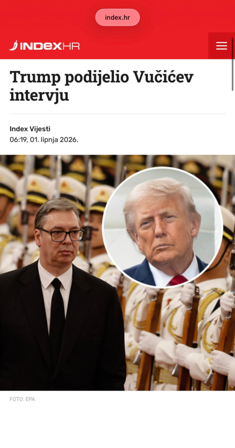Tramp i Vučić vest broj jedan u Hrvatskoj; Mediji bruje zbog postupka predsednika Amerike FOTO