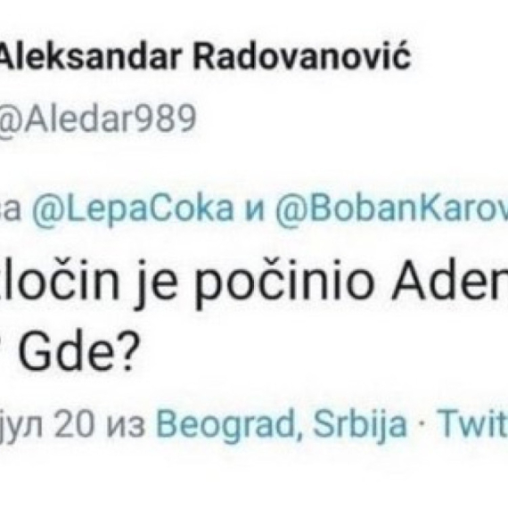 Usijale se mreže zbog teksta Radovanovića: "Šta da očekujete od čoveka koji je branio Adema Jašarija?"