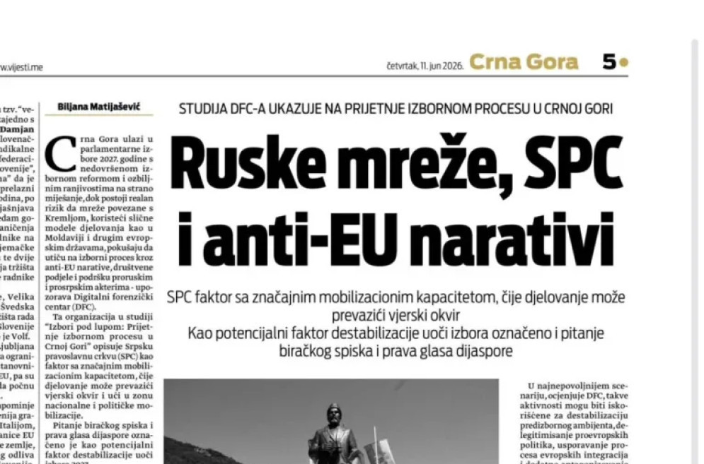 Novi udar podgoričkih "Vijesti" na pravoslavlje: SPC im nije smetala kad ih je dovela na vlast FOTO