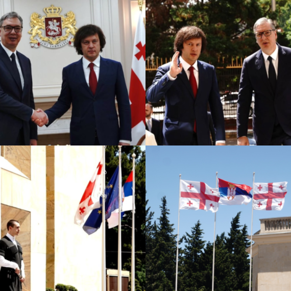 Vučić u Gruziji; Sastao se sa premijerom Kobahidzeom; U toku sastanak delegacija Srbije i Gruzije FOTO