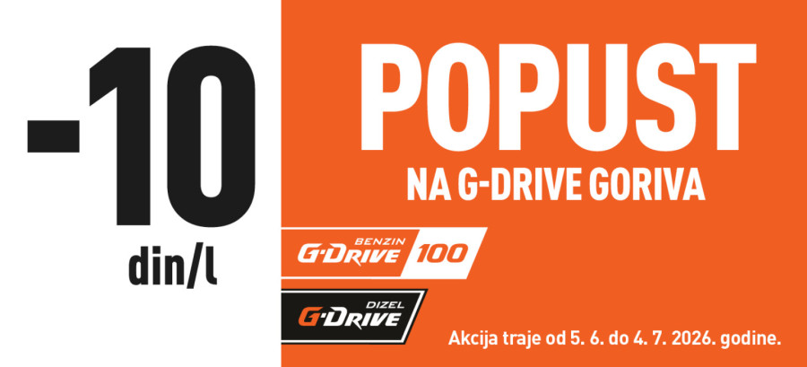 Sjajna ponuda za vozače: G-Drive gorivo na popustu na svim benzinskim stanicama NIS-a