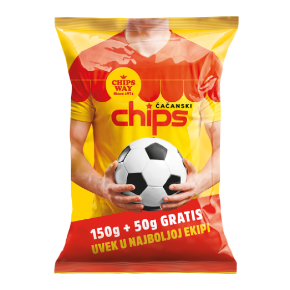 Za velike utakmice treba više: Čačanski čips 150g + 50g gratis!