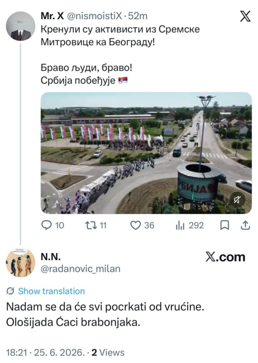 Blokaderi ne menjaju metode: Prete i vređaju građane koji pešače na skup u Beogradu FOTO