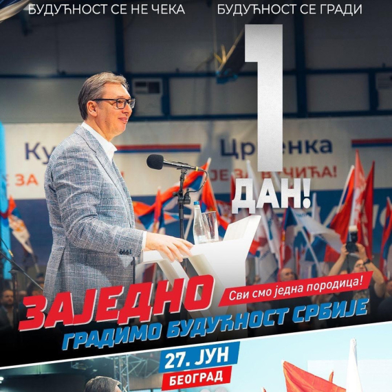 Još jedan dan do velikog skupa; Vučić pozvao: "Vidimo se ispred Skupštine u 18 časova"