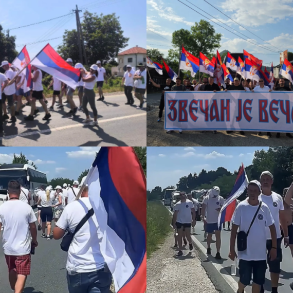 Kolone ljudi iz Srbije pešače u Beograd na skup; Krenula grupa iz Gračanice; Poslednje pripreme FOTO/VIDEO
