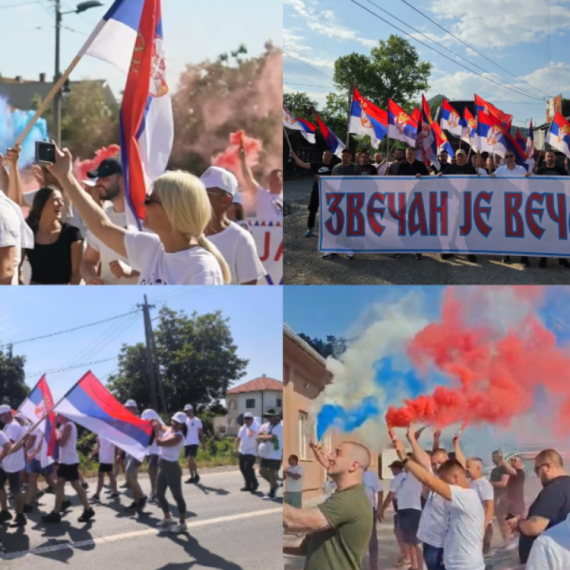 Kolone ljudi iz Srbije pešače u Beograd na skup; Vijore se srpske zastave; Poslednje pripreme u toku VIDEO
