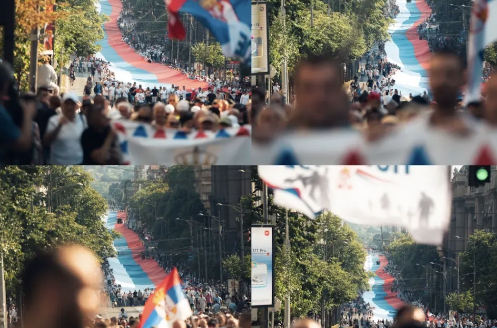 Veličanstven prizor na ulicama Beograda: Najveću srpsku trobojku nosi 2.500 ljudi – dugačka je 500 metara FOTO