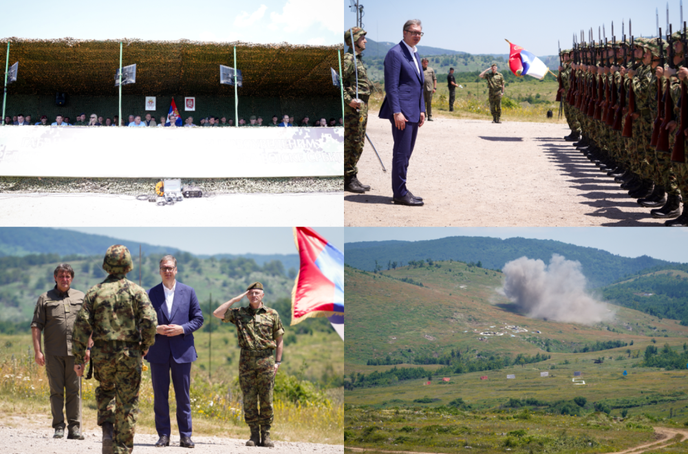 "Grmelo" na Pasuljanskim livadama: "Panciri" sasekli mete, MiG izbacio bombu od pola tone; Vučić prisustvovao