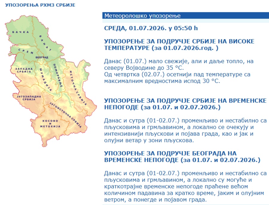 Nižu se upozorenja; Srbija na udaru oluje – nevreme tutnji Beogradom