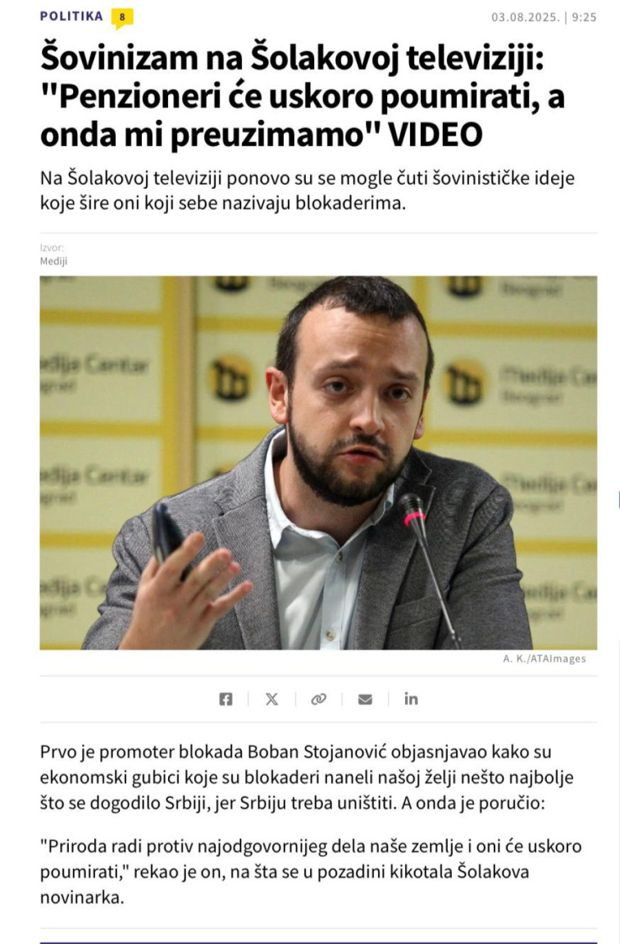 Stiglo istraživanje da su penzioneri uz Vučića, blokaderi odmah udarili; Strašne uvrede na račun baka i deka