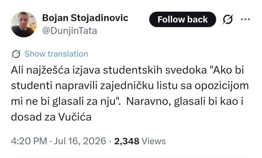 Nova pometnja među blokaderima: Studentski svedoci zaravo podržavaju Vučića FOTO