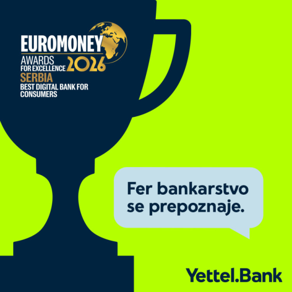 Yettel Bank najbolja digitalna banka za korisnike u Srbiji: Euromoney nagrada iz Londona