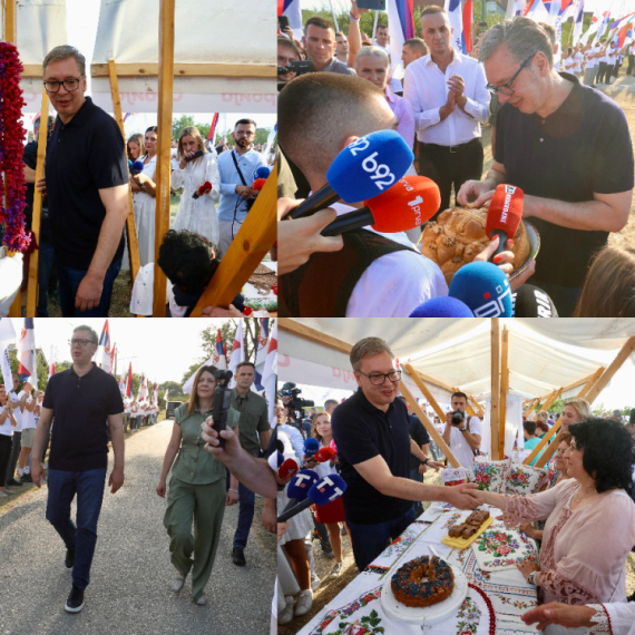 Vučić u Vladimirovcu pozvao na dijalog: "Spreman sam da razgovaram"; "Srbija je najjača kad je ujedinjena"