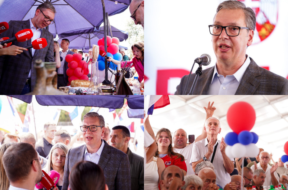 Orilo se "Aco, Srbine" i "pobeda" u Lapovu; Vučić: "Čuvali ste svoju šljivu, čuvali ste Srbiju" VIDEO