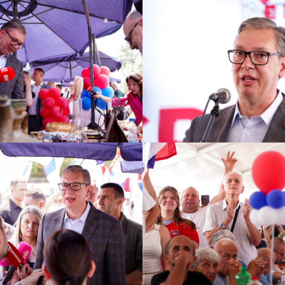 Orilo se "Aco, Srbine" i "pobeda" u Lapovu; Vučić: "Čuvali ste svoju šljivu, čuvali ste Srbiju" VIDEO