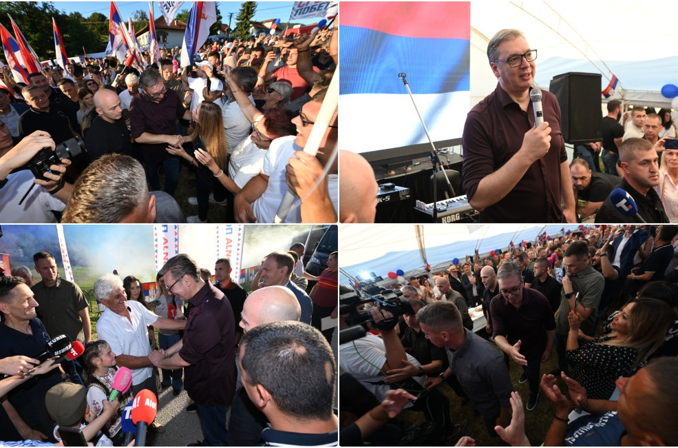 Vučić u Drežniku: "Za 3 godine uradićemo ono što nije rađeno od 1945"; Ljudi ga grlili i slikali se sa njim