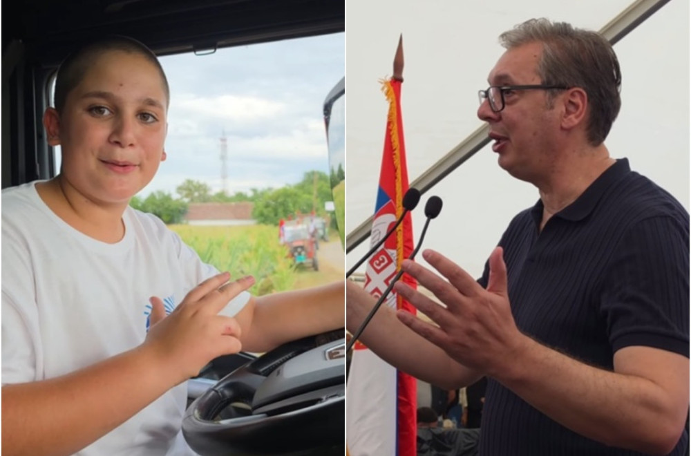 Mali Mihajlo priredio spektakl za Vučića u Banovom Polju: "Hvala na divnom dočeku" VIDEO