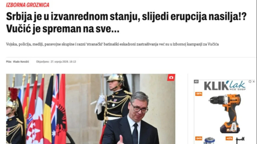 Hrvatski mediji opet udarili na Srbiju i Vučića: Prizivaju erupciju nasilja i Čaušeskov scenario