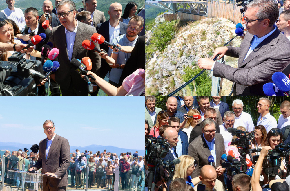 Vučić otvorio prvi stakleni vidikovac u Srbiji: "Uložili smo milijarde, Čačak će gde god krene imati auto-put"