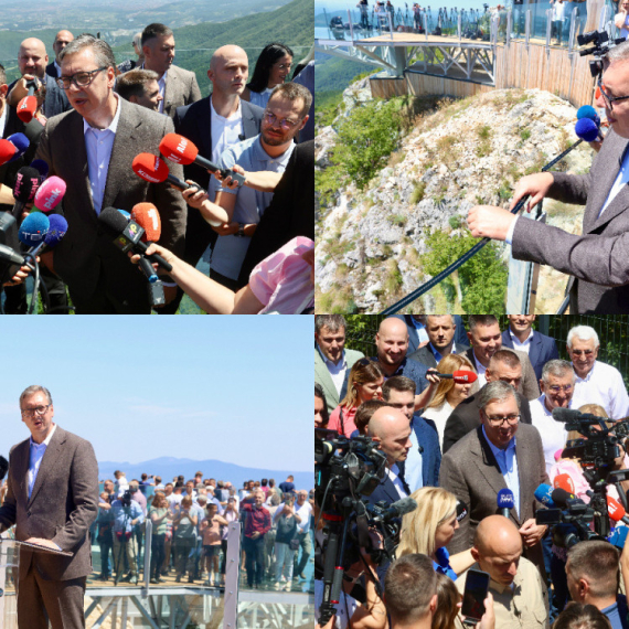 Vučić otvorio prvi stakleni vidikovac u Srbiji: "Uložili smo milijarde, Čačak će gde god krene imati auto-put"