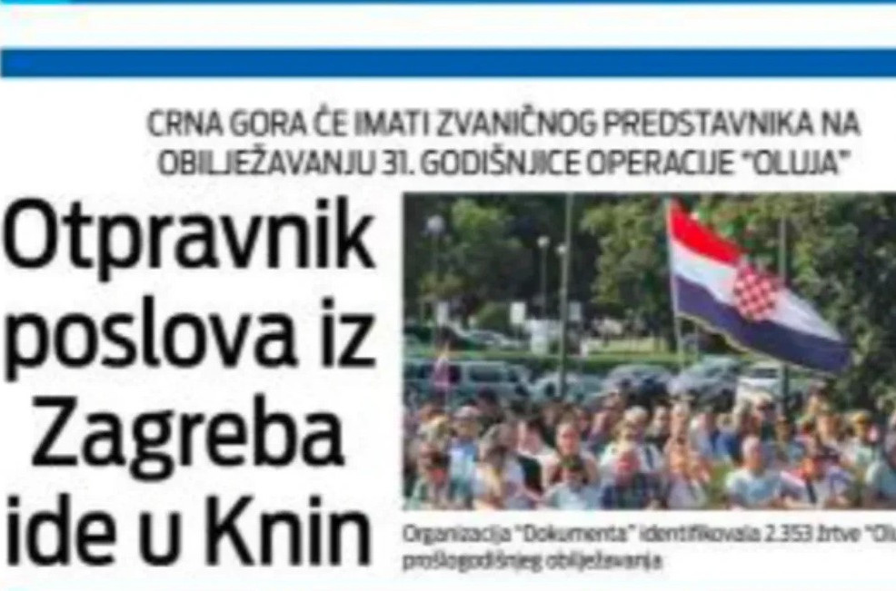 Podgorica slavi akciju "Oluja" sa Hrvatima; Spajić i Mandić šalju delegaciju u Knin