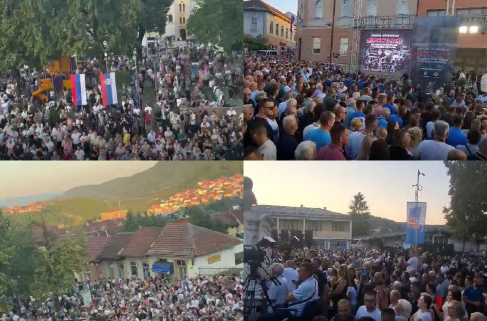 Ogroman broj ljudi se okupio u Mrkonjić Gradu; Čeka se obraćanje Vučića VIDEO