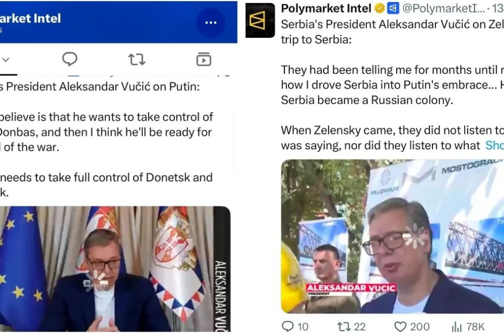 "Polymarket" ceo dan citira Aleksandra Vučića: Odjekuju državničke reči