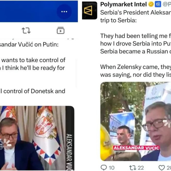 "Polymarket" ceo dan citira Aleksandra Vučića: Odjekuju državničke reči
