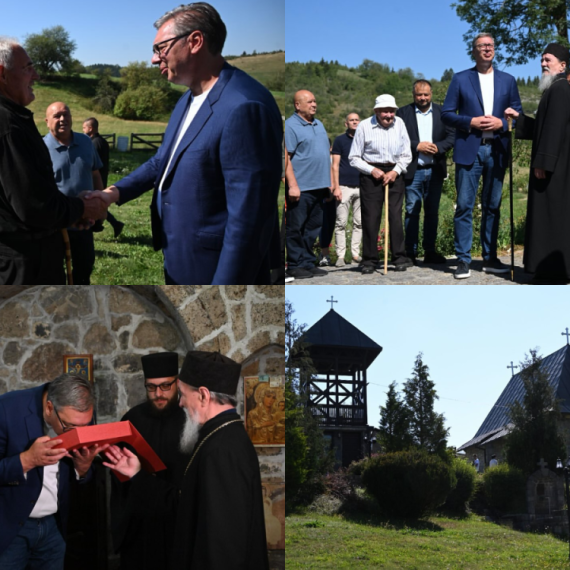 Vučić obišao manastir Dubnica; "Idemo među ljude, da ih čujemo"; Obilazi radove na putu Ivanjica-Sjenica