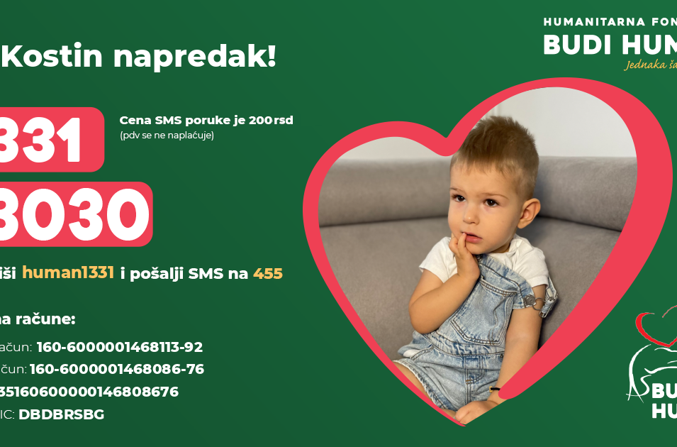 Pomozimo Kosti da dobije šansu za lečenje: Pošaljite 1331 na 3030