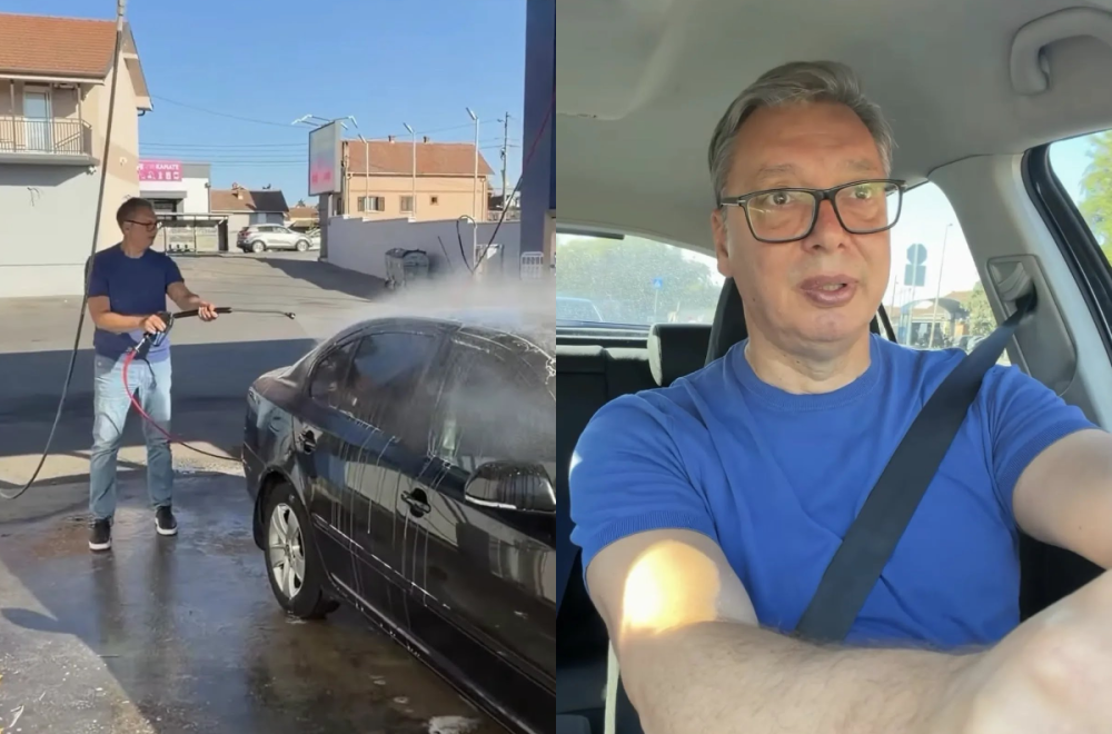 Vučić otišao da opere automobil, pa otkrio kako je prošla "operacija": "Svađao sam se sa crevom i žetonima"