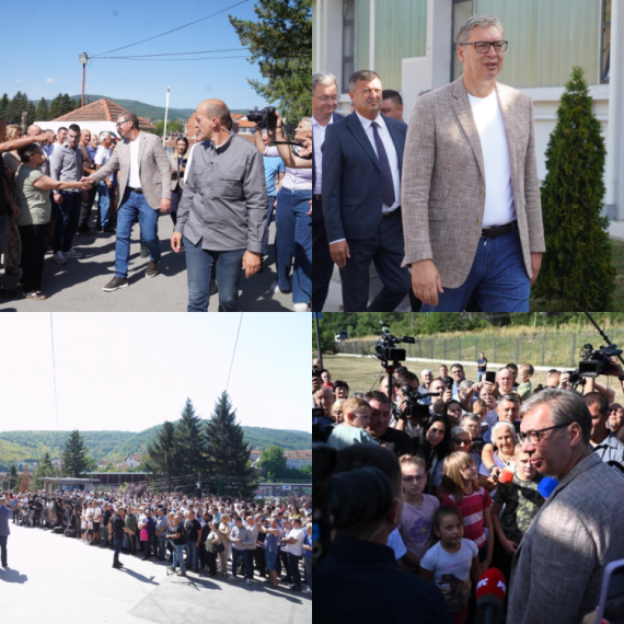 Vučić u Kuršumliji: Dočekao ga veliki broj građana; Razgovara sa narodom i rešava probleme FOTO