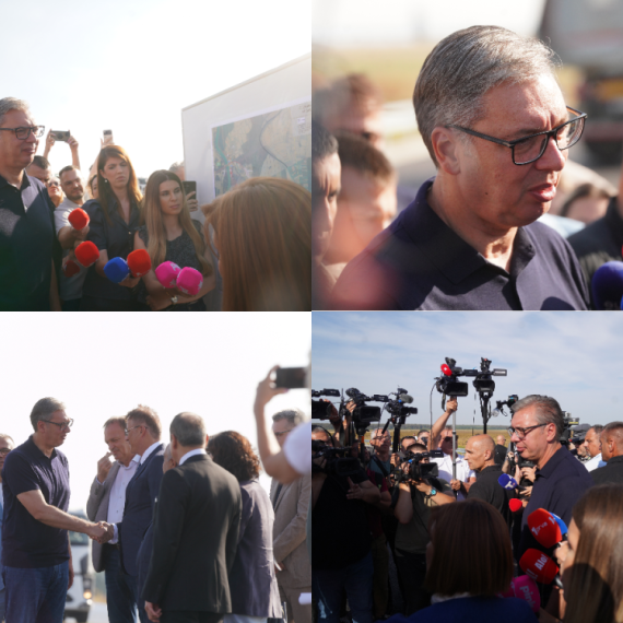 Vučić obišao radove na auto-putu Kuzmin-Sremska Rača: Najavio otvaranje deonice za 15. oktobar
