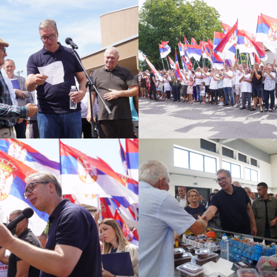 Vučić u Koceljevi: Trajno će osigurati snabdevanje vodom, najavio i novi put; Razgovarao sa meštanima FOTO