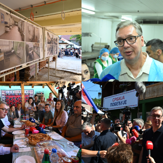 Vučić u Leskovcu: Obilazi radove na rekonstrukciji "Dečijeg dispanzera"; "Daćemo preko 50 miliona evra" VIDEO