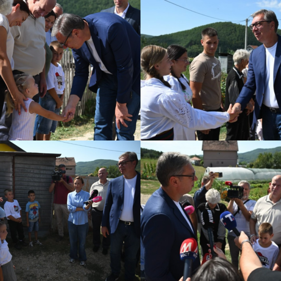 Vučić in the Raška District: Welcomed by locals; Visits the Bugarić family in Deževa PHOTO/VIDEO