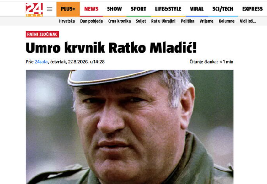 Hrvatski i sarajevski mediji se utrkuju u likovanju i vređanju preminulog generala Mladića