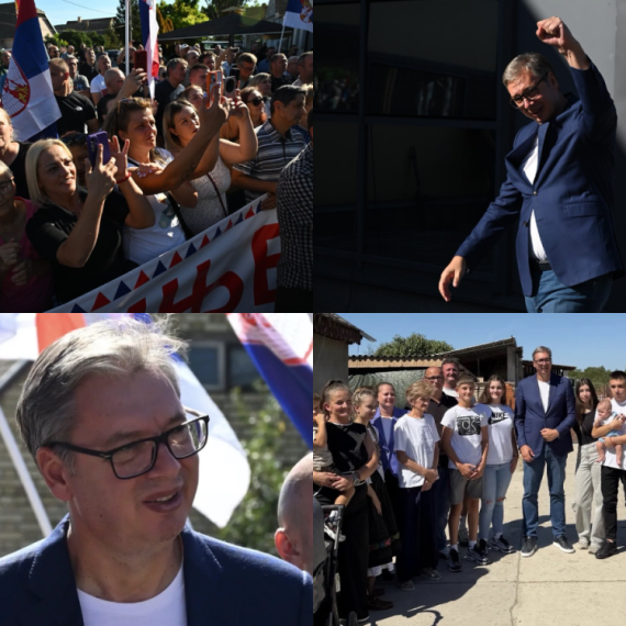 Vučić u Kljajićevu, dočekao ga veliki broj ljudi; Obišao domaćinstvo porodice Malbaša u Svilojevu