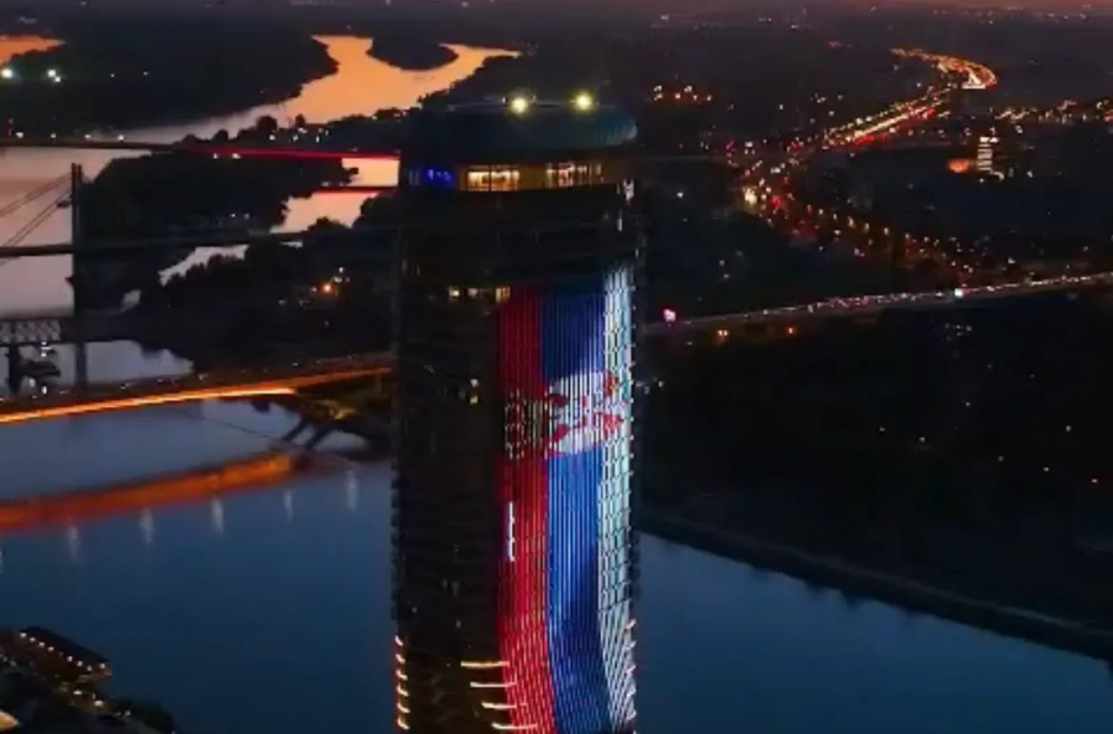 Zastave Srbije i Uzbekistana na Kuli Beograd – u čast posete Mirzijojeva VIDEO