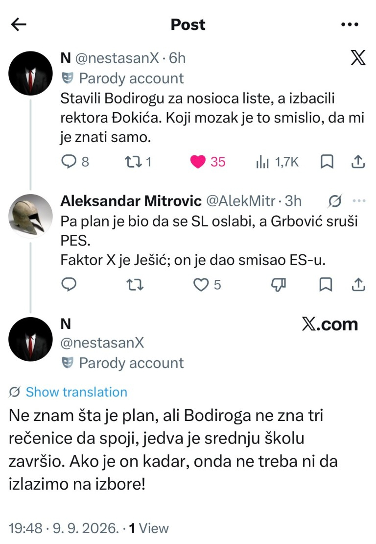 Blokaderi isprozivali Bodirogu: Jedva završio srednju, ne zna tri rečenice da sastavi FOTO